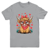 Highland Cow Valentines Funny Hearts Valentine Cow Youth Shirt | siriusteestore