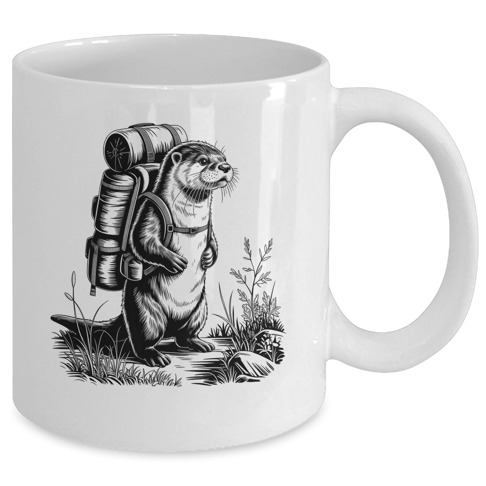 Hiking River Otter Backpacking Animals Funny Men Women Mug | siriusteestore