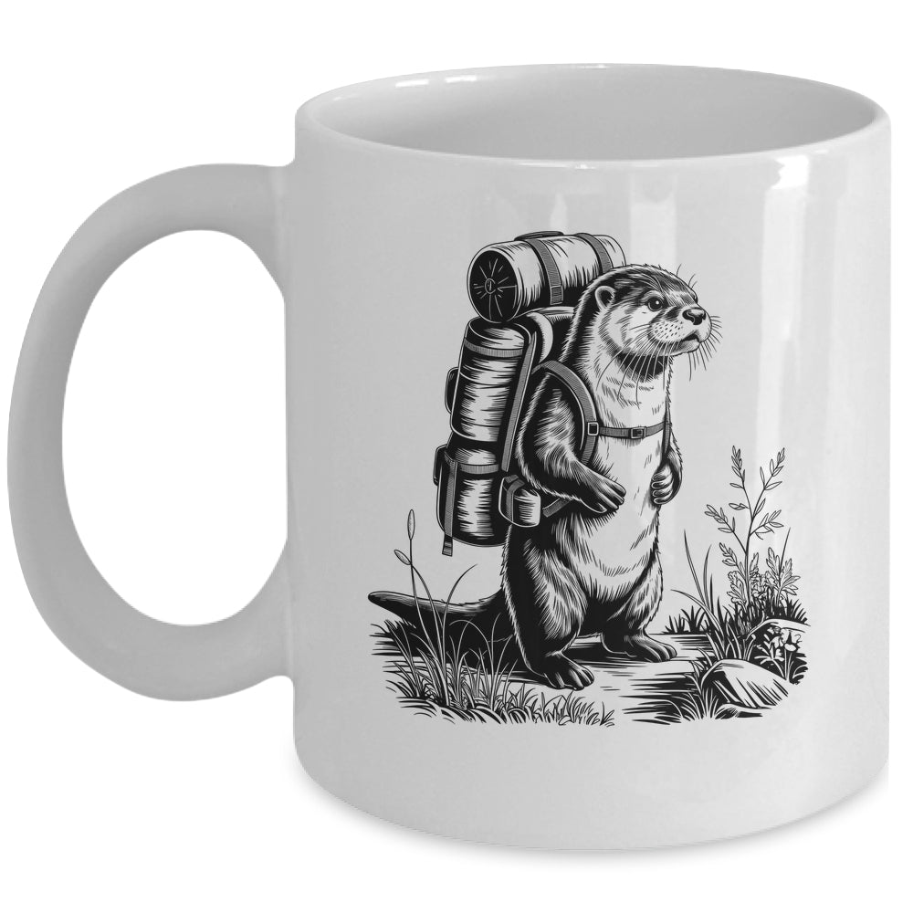 Hiking River Otter Backpacking Animals Funny Men Women Mug | siriusteestore