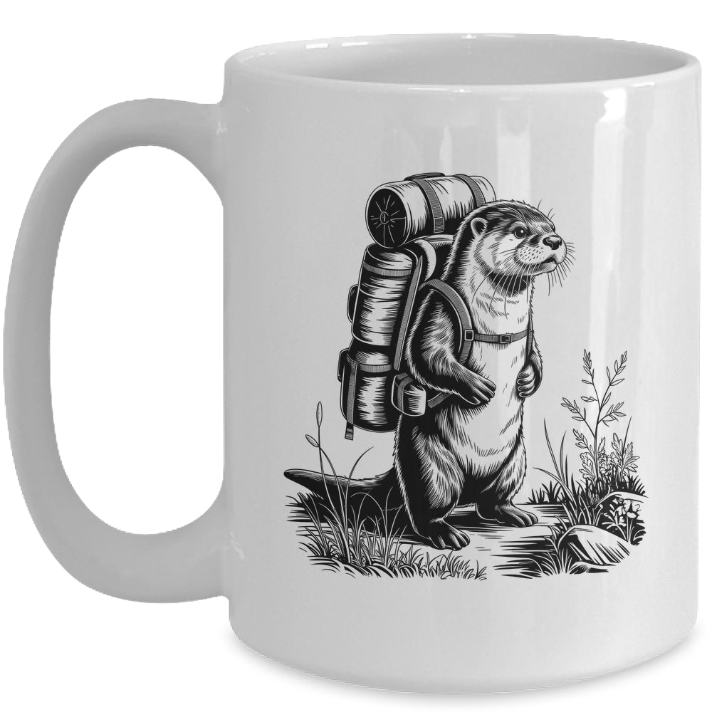 Hiking River Otter Backpacking Animals Funny Men Women Mug | siriusteestore