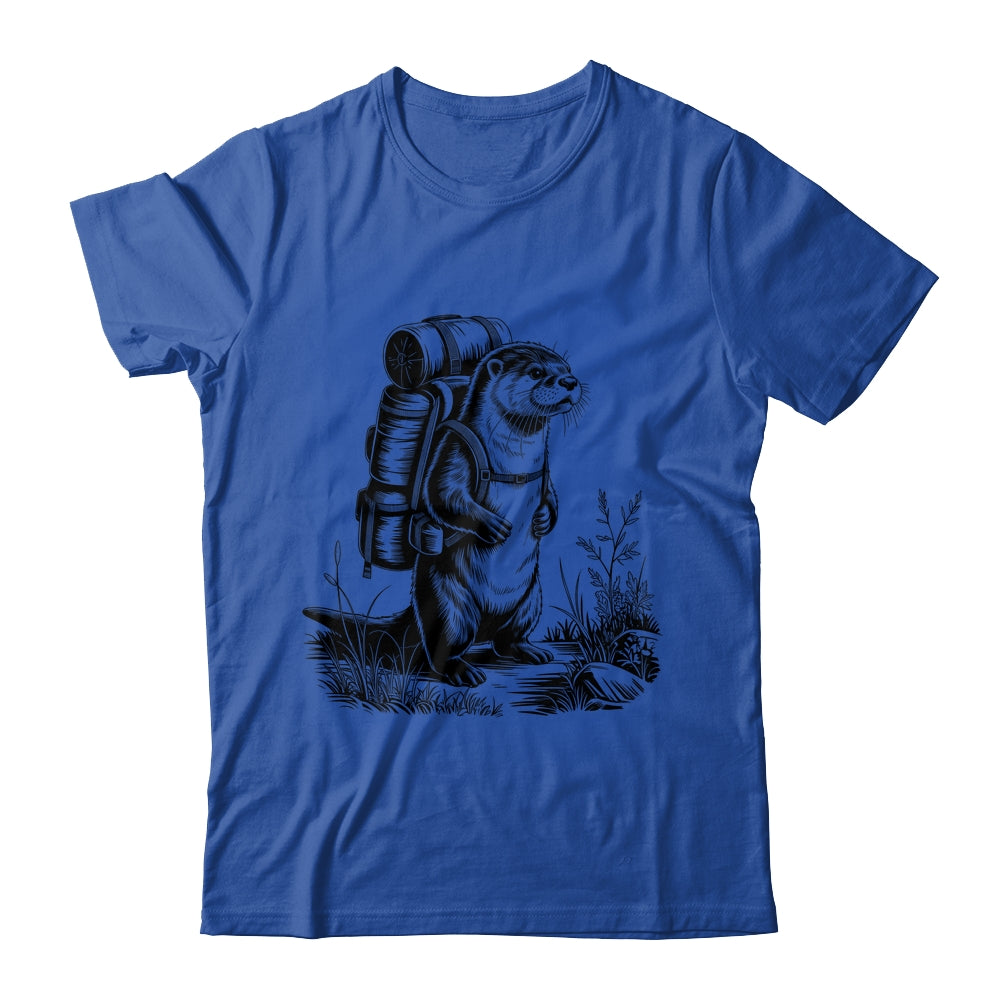 Hiking River Otter Backpacking Animals Funny Men Women Shirt & Tank Top | siriusteestore