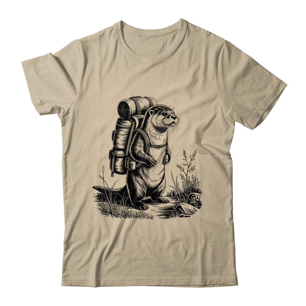 Hiking River Otter Backpacking Animals Funny Men Women Shirt & Tank Top | siriusteestore