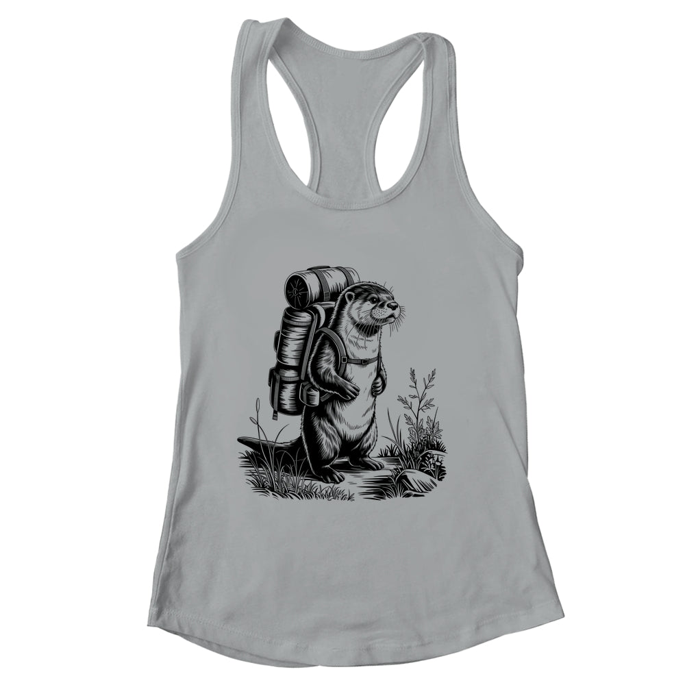 Hiking River Otter Backpacking Animals Funny Men Women Shirt & Tank Top | siriusteestore