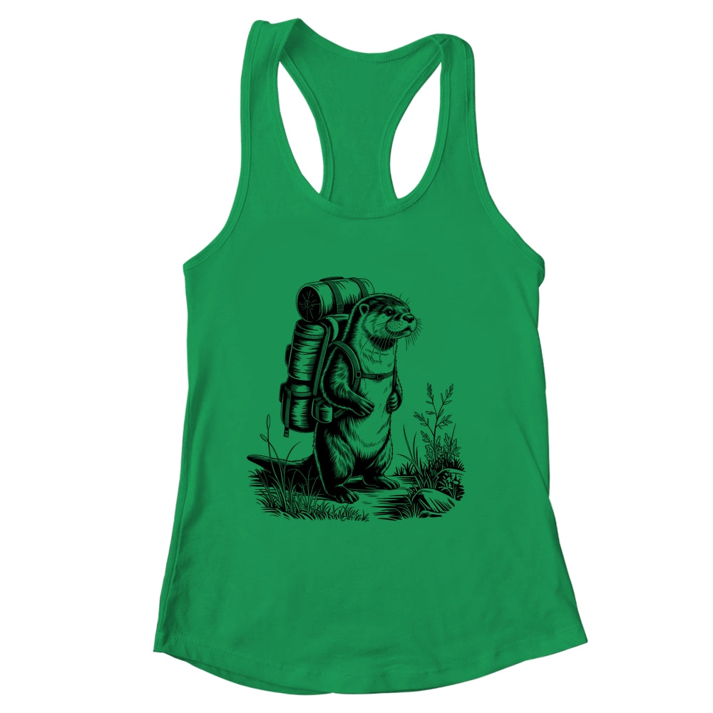 Hiking River Otter Backpacking Animals Funny Men Women Shirt & Tank Top | siriusteestore
