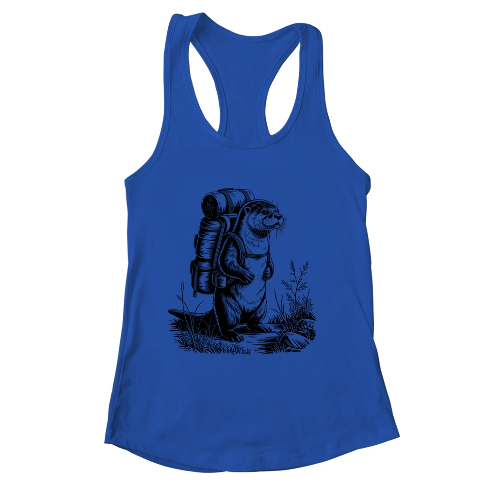 Hiking River Otter Backpacking Animals Funny Men Women Shirt & Tank Top | siriusteestore