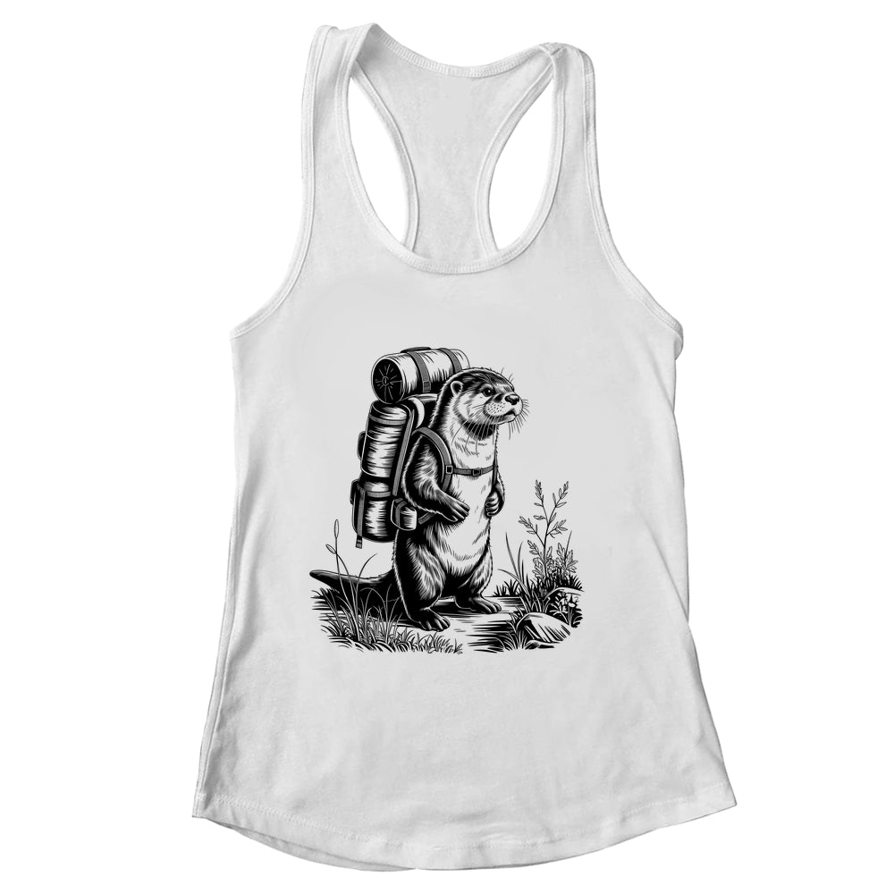 Hiking River Otter Backpacking Animals Funny Men Women Shirt & Tank Top | siriusteestore