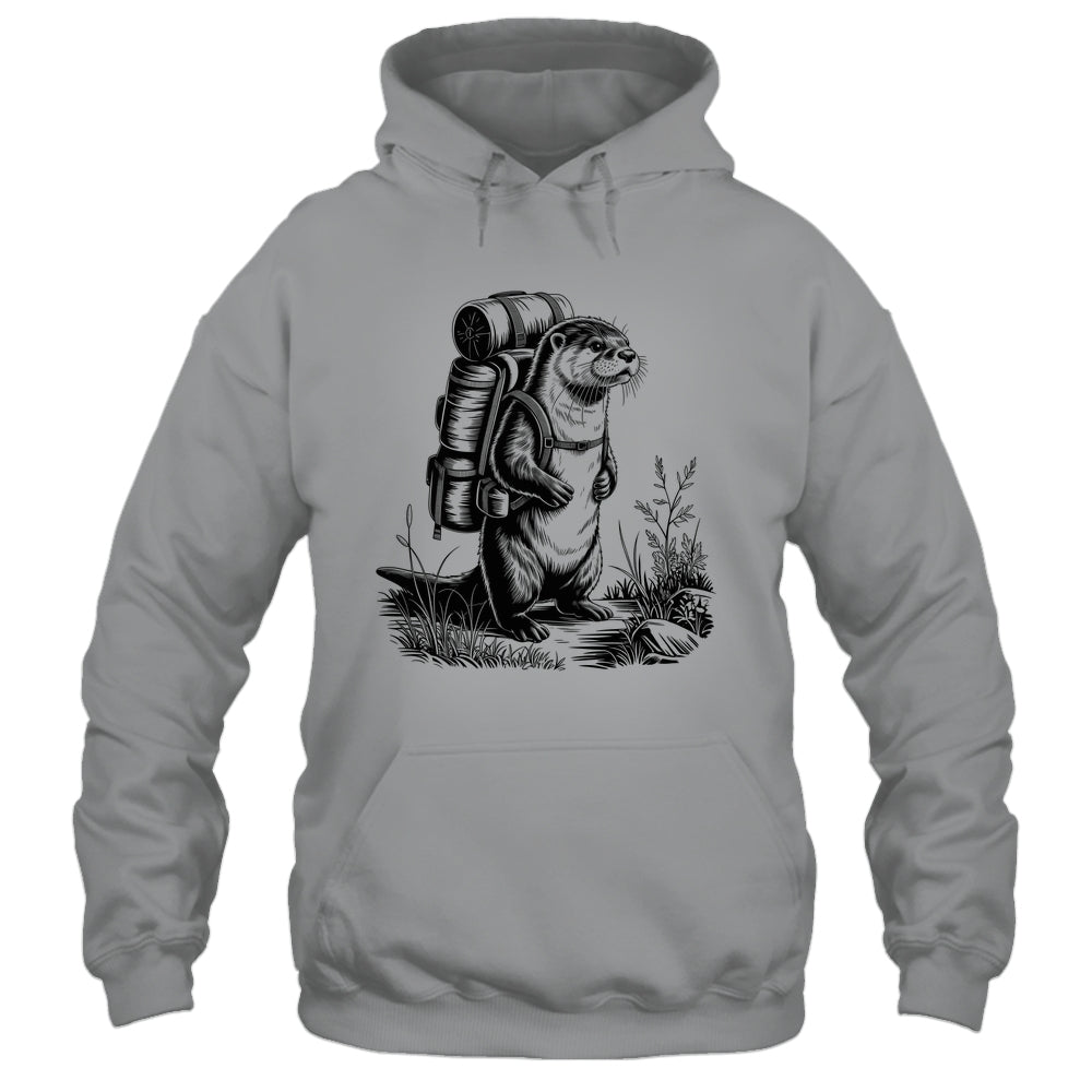 Hiking River Otter Backpacking Animals Funny Men Women Shirt & Tank Top | siriusteestore