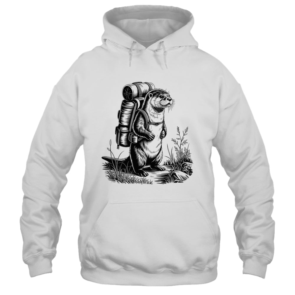 Hiking River Otter Backpacking Animals Funny Men Women Shirt & Tank Top | siriusteestore