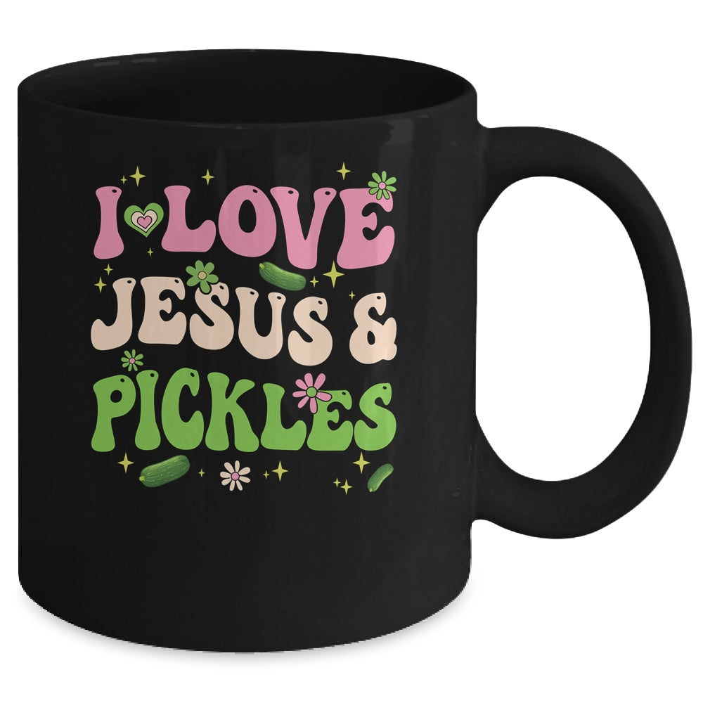Hippie Groovy I Love Jesus Pickles Cucumber Vegetarian Mug | siriusteestore