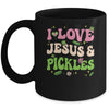 Hippie Groovy I Love Jesus Pickles Cucumber Vegetarian Mug | siriusteestore