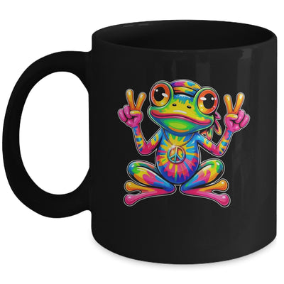 Hippie Tie Dye Frog 70s 60s Costume Peace Sign Men Women Mug | siriusteestore