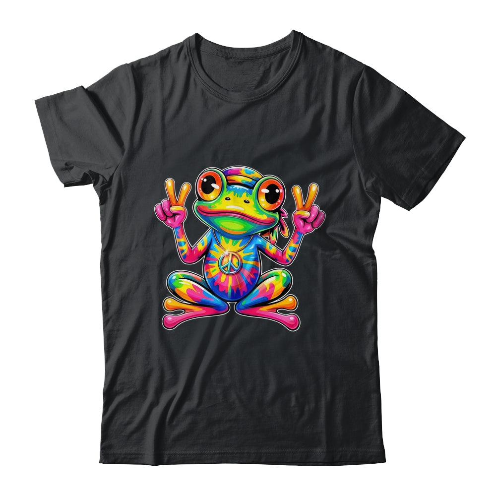 Hippie Tie Dye Frog 70s 60s Costume Peace Sign Men Women Shirt & Tank Top | siriusteestore