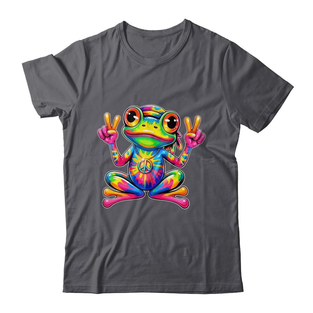 Hippie Tie Dye Frog 70s 60s Costume Peace Sign Men Women Shirt & Tank Top | siriusteestore