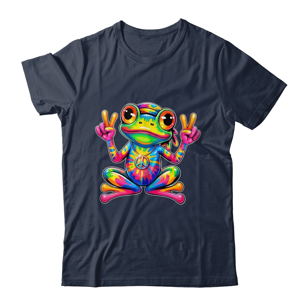 Hippie Tie Dye Frog 70s 60s Costume Peace Sign Men Women Shirt & Tank Top | siriusteestore