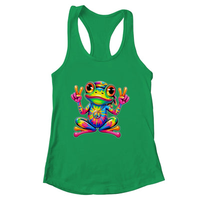 Hippie Tie Dye Frog 70s 60s Costume Peace Sign Men Women Shirt & Tank Top | siriusteestore