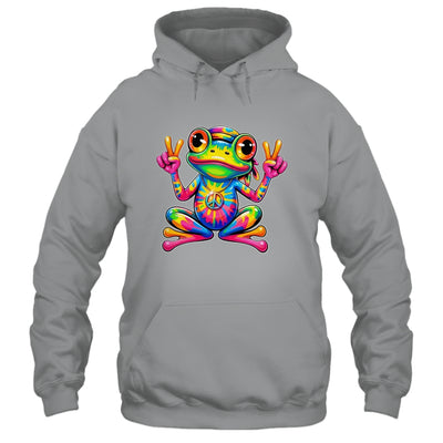 Hippie Tie Dye Frog 70s 60s Costume Peace Sign Men Women Shirt & Tank Top | siriusteestore