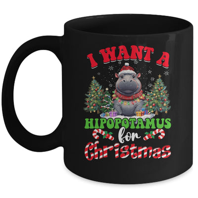 Hippo Xmas Tree Lights I Want A Hippopotamus For Christmas Mug | siriusteestore
