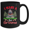 Hippo Xmas Tree Lights I Want A Hippopotamus For Christmas Mug | siriusteestore