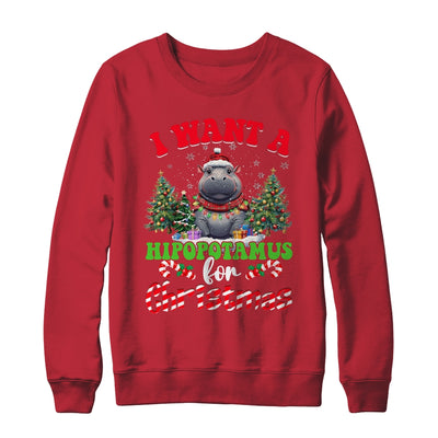 Hippo Xmas Tree Lights I Want A Hippopotamus For Christmas Shirt & Sweatshirt | siriusteestore