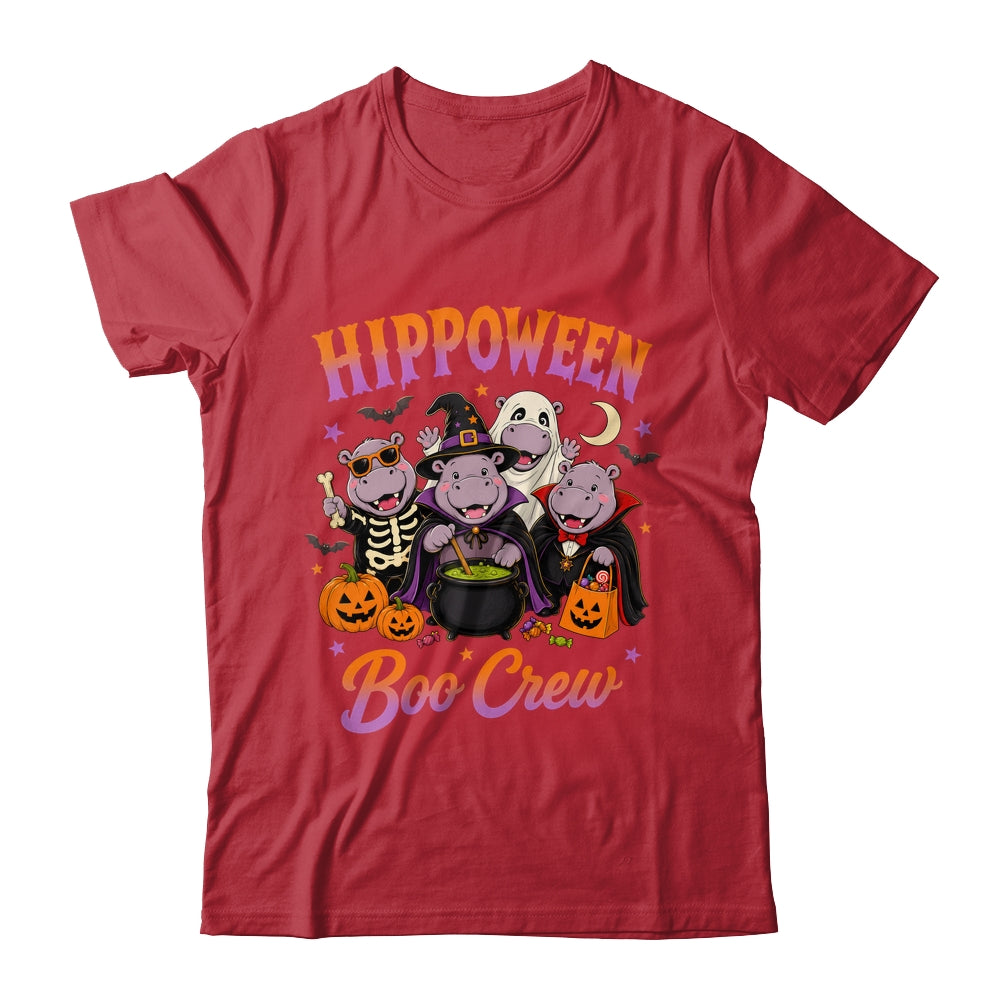 Hippoween Boo Crew Ghost Skeleton Funny Hippo Halloween Shirt & Hoodie | siriusteestore