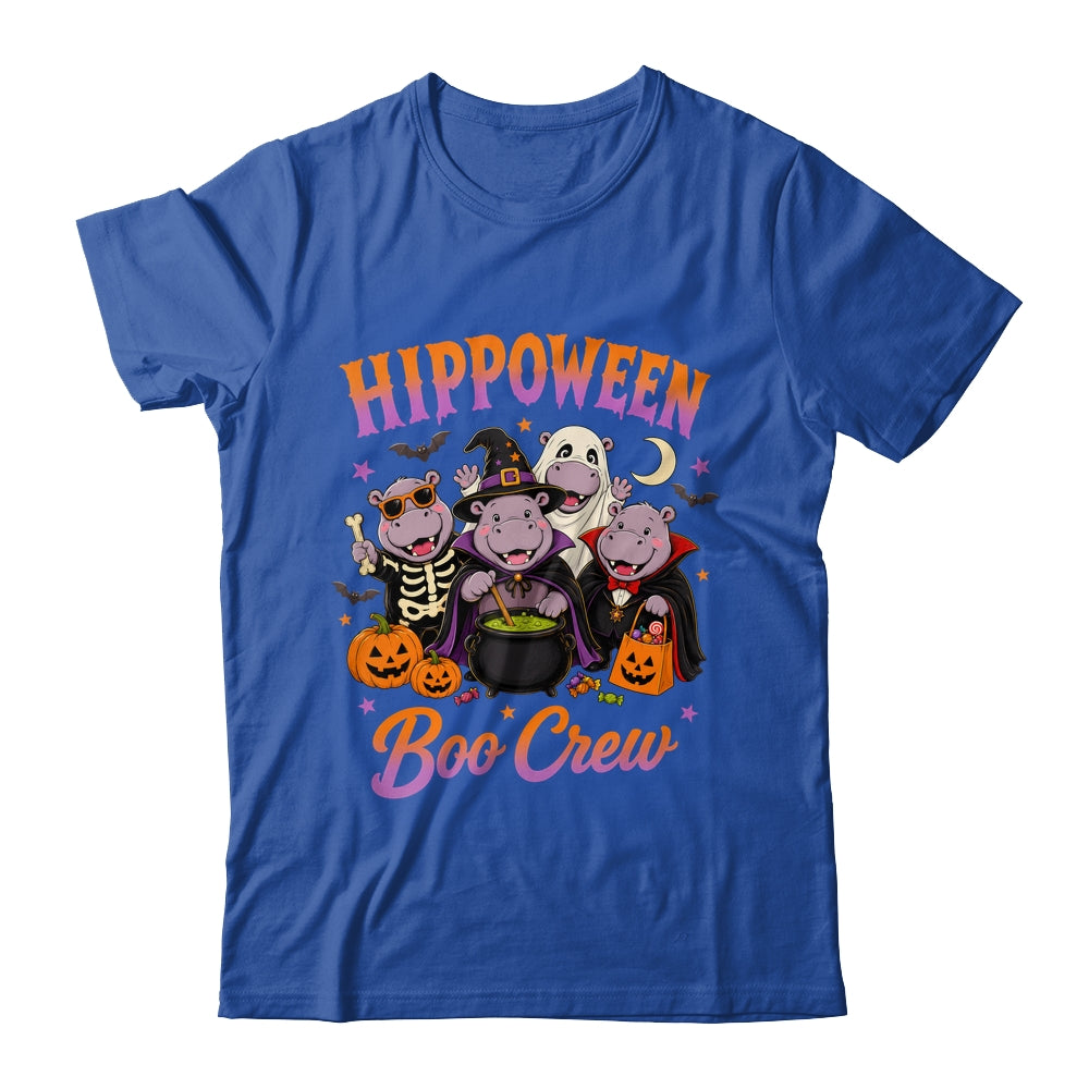 Hippoween Boo Crew Ghost Skeleton Funny Hippo Halloween Shirt & Hoodie | siriusteestore