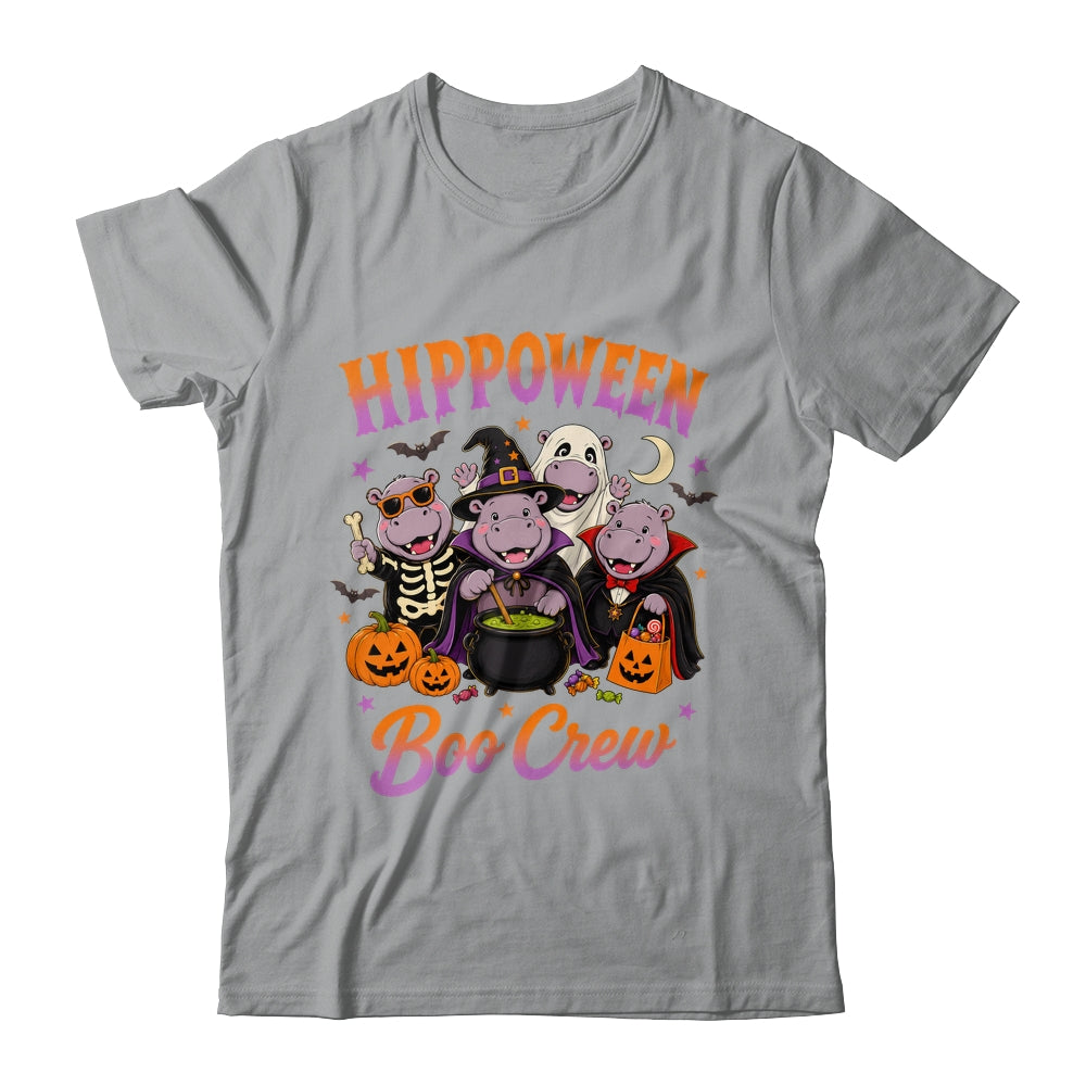 Hippoween Boo Crew Ghost Skeleton Funny Hippo Halloween Shirt & Hoodie | siriusteestore