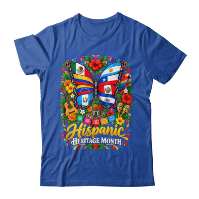 Hispanic Heritage Month Latino Countries Flags Butterfly Shirt & Tank Top | siriusteestore