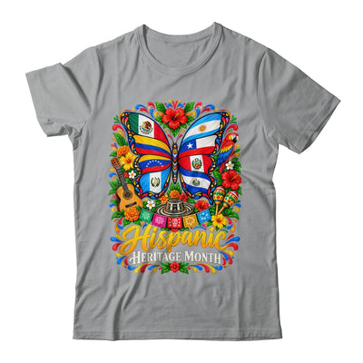 Hispanic Heritage Month Latino Countries Flags Butterfly Shirt & Tank Top | siriusteestore