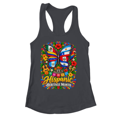 Hispanic Heritage Month Latino Countries Flags Butterfly Shirt & Tank Top | siriusteestore