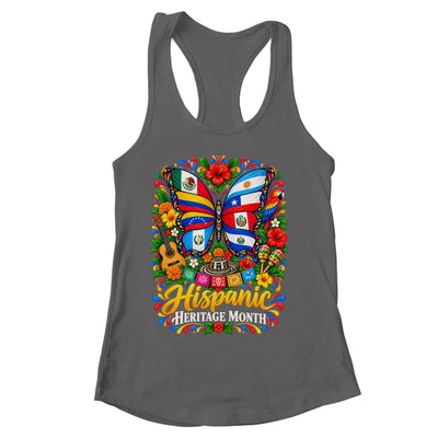 Hispanic Heritage Month Latino Countries Flags Butterfly Shirt & Tank Top | siriusteestore