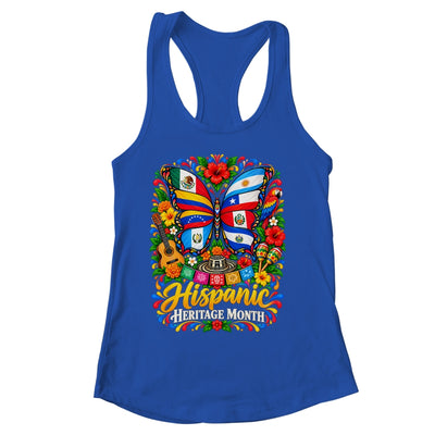 Hispanic Heritage Month Latino Countries Flags Butterfly Shirt & Tank Top | siriusteestore