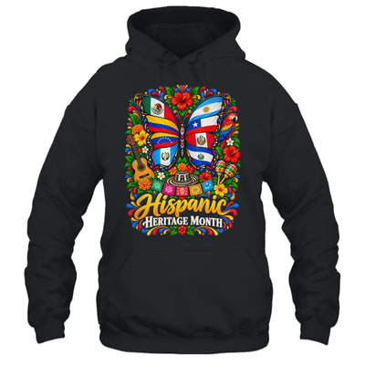 Hispanic Heritage Month Latino Countries Flags Butterfly Shirt & Tank Top | siriusteestore