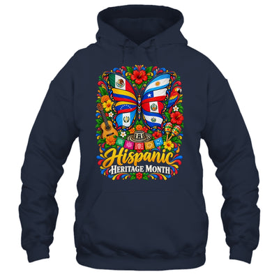 Hispanic Heritage Month Latino Countries Flags Butterfly Shirt & Tank Top | siriusteestore