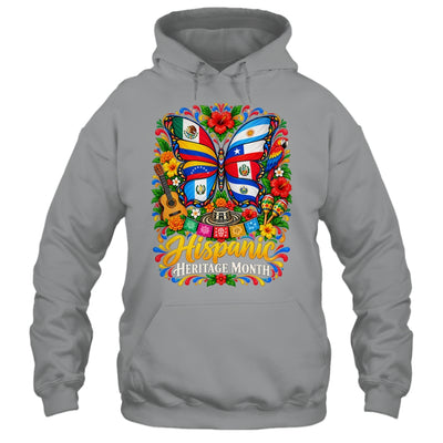 Hispanic Heritage Month Latino Countries Flags Butterfly Shirt & Tank Top | siriusteestore