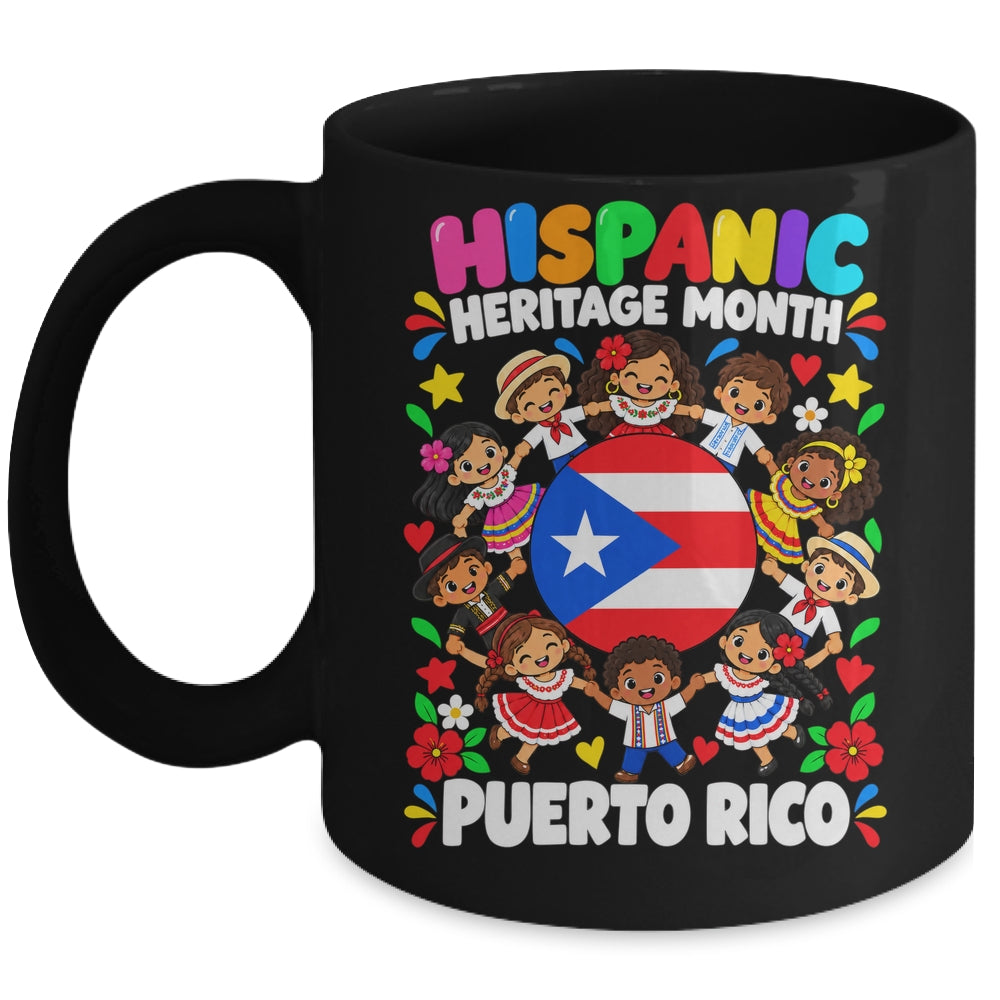 Hispanic Heritage Month Puerto Rico Flag Boys Girls Kids Mug | siriusteestore