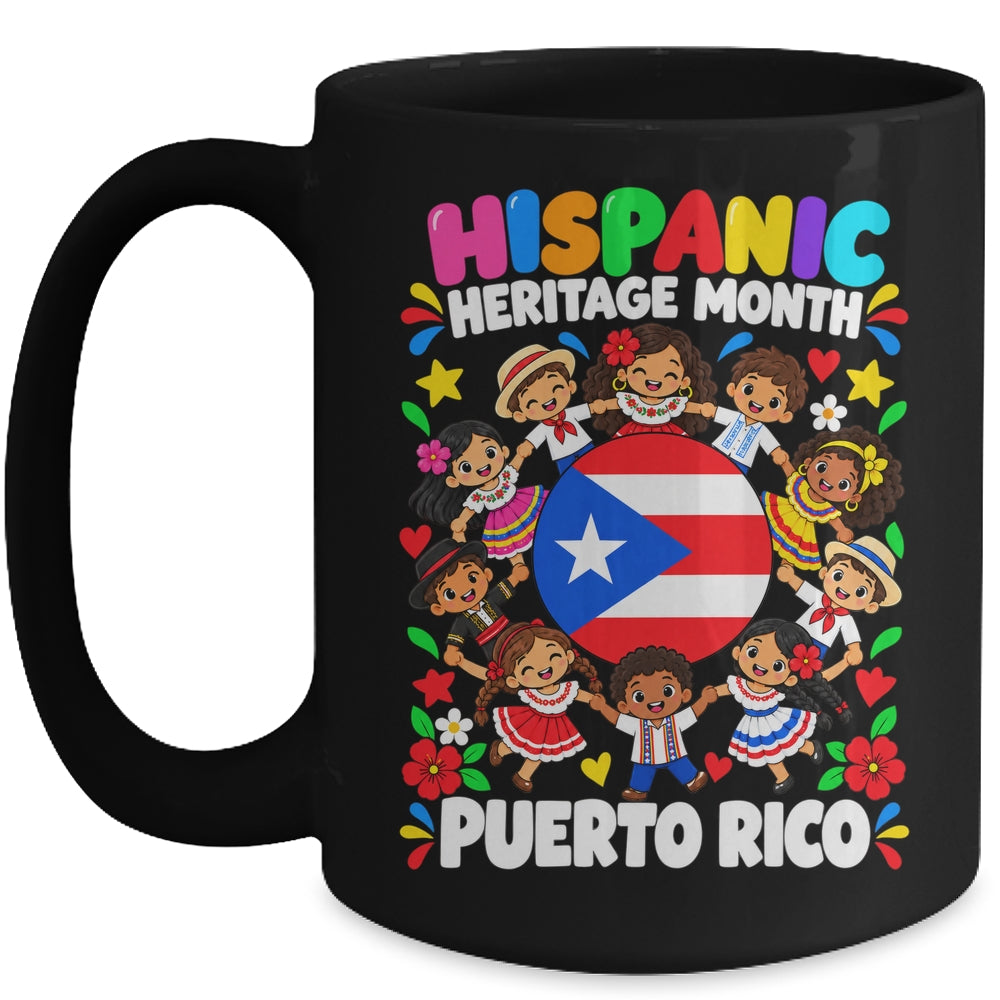 Hispanic Heritage Month Puerto Rico Flag Boys Girls Kids Mug | siriusteestore