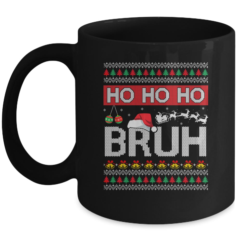 Ho Ho Ho Bruh Funny Christmas Ugly Holiday Santa Hat Mug | siriusteestore