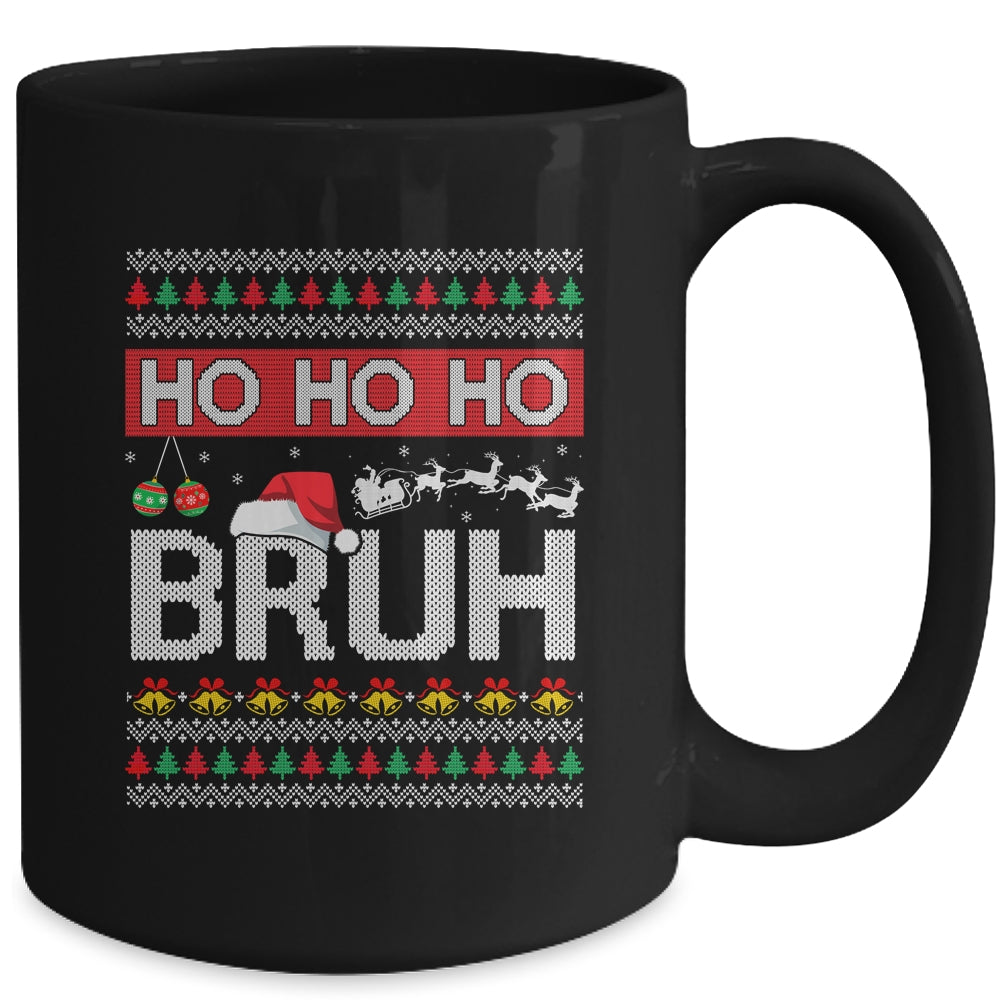 Ho Ho Ho Bruh Funny Christmas Ugly Holiday Santa Hat Mug | siriusteestore
