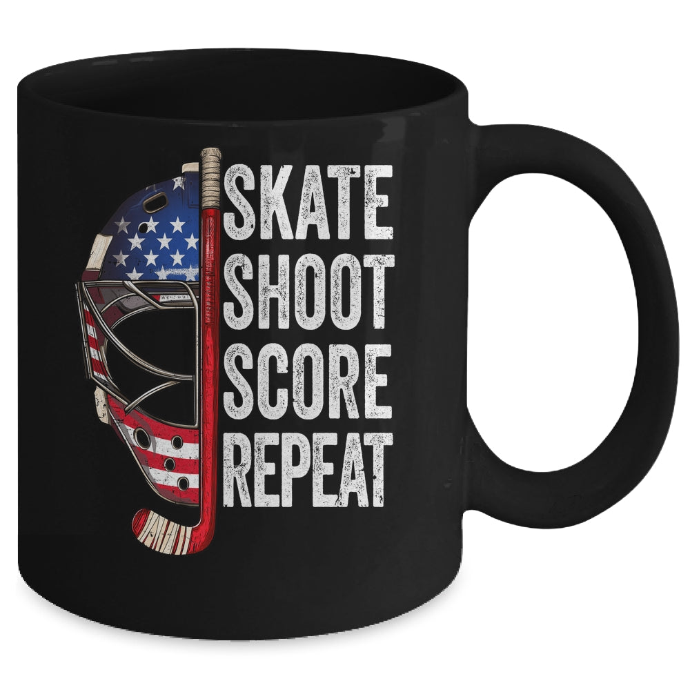 Hockey Player USA American Flag 4th Of July Men Women Kids Mug | siriusteestore