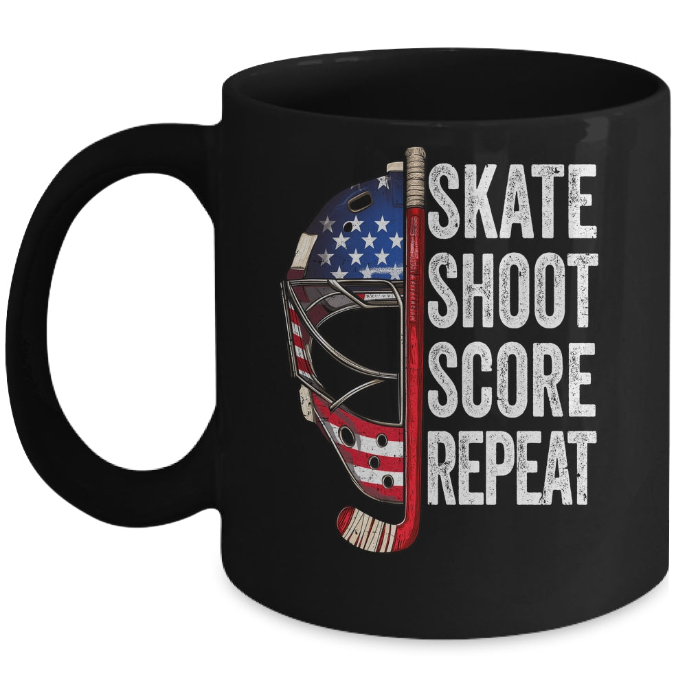 Hockey Player USA American Flag 4th Of July Men Women Kids Mug | siriusteestore