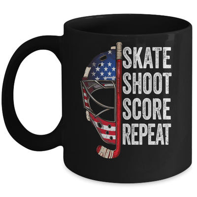 Hockey Player USA American Flag 4th Of July Men Women Kids Mug | siriusteestore