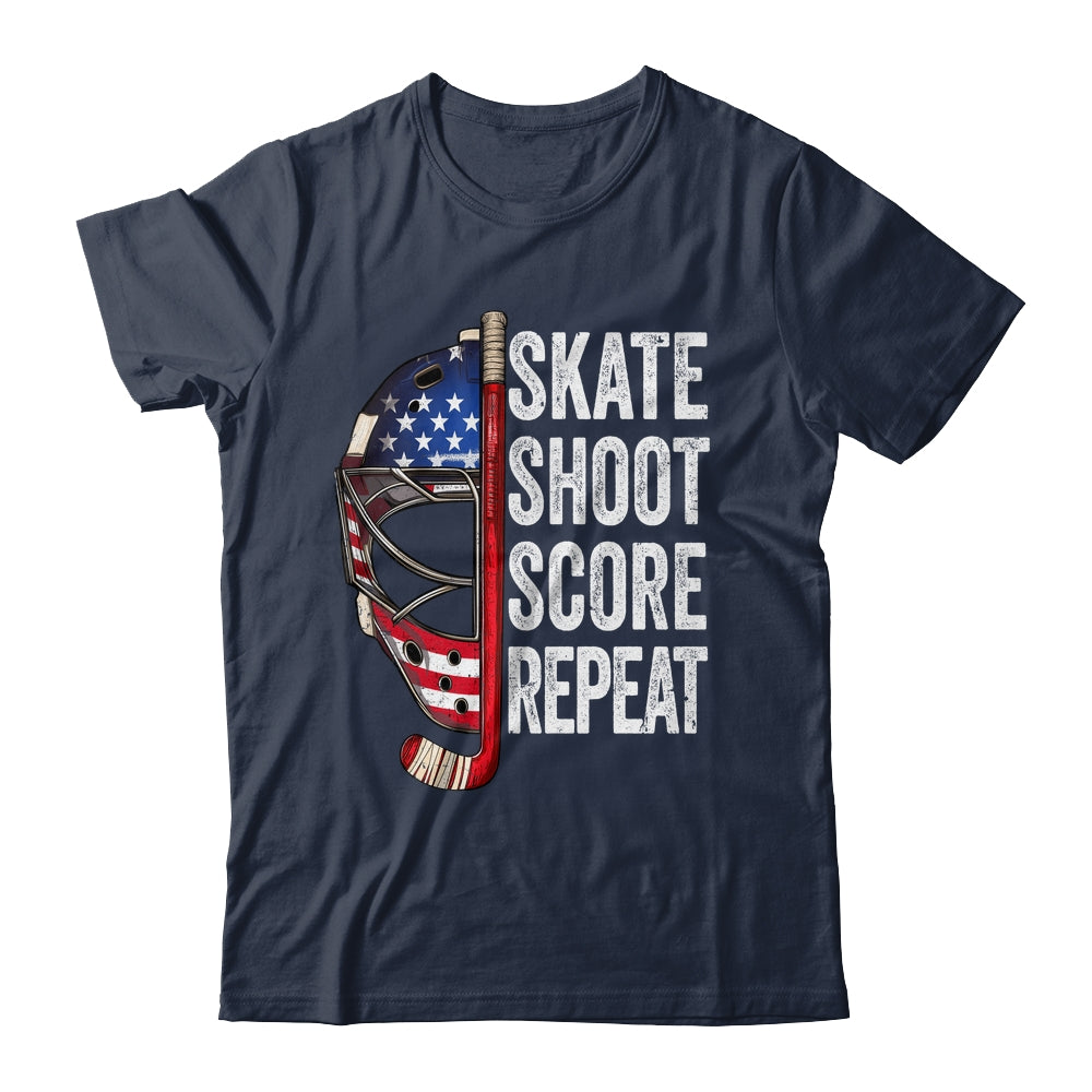 Hockey Player USA American Flag 4th Of July Men Women Kids Shirt & Hoodie | siriusteestore