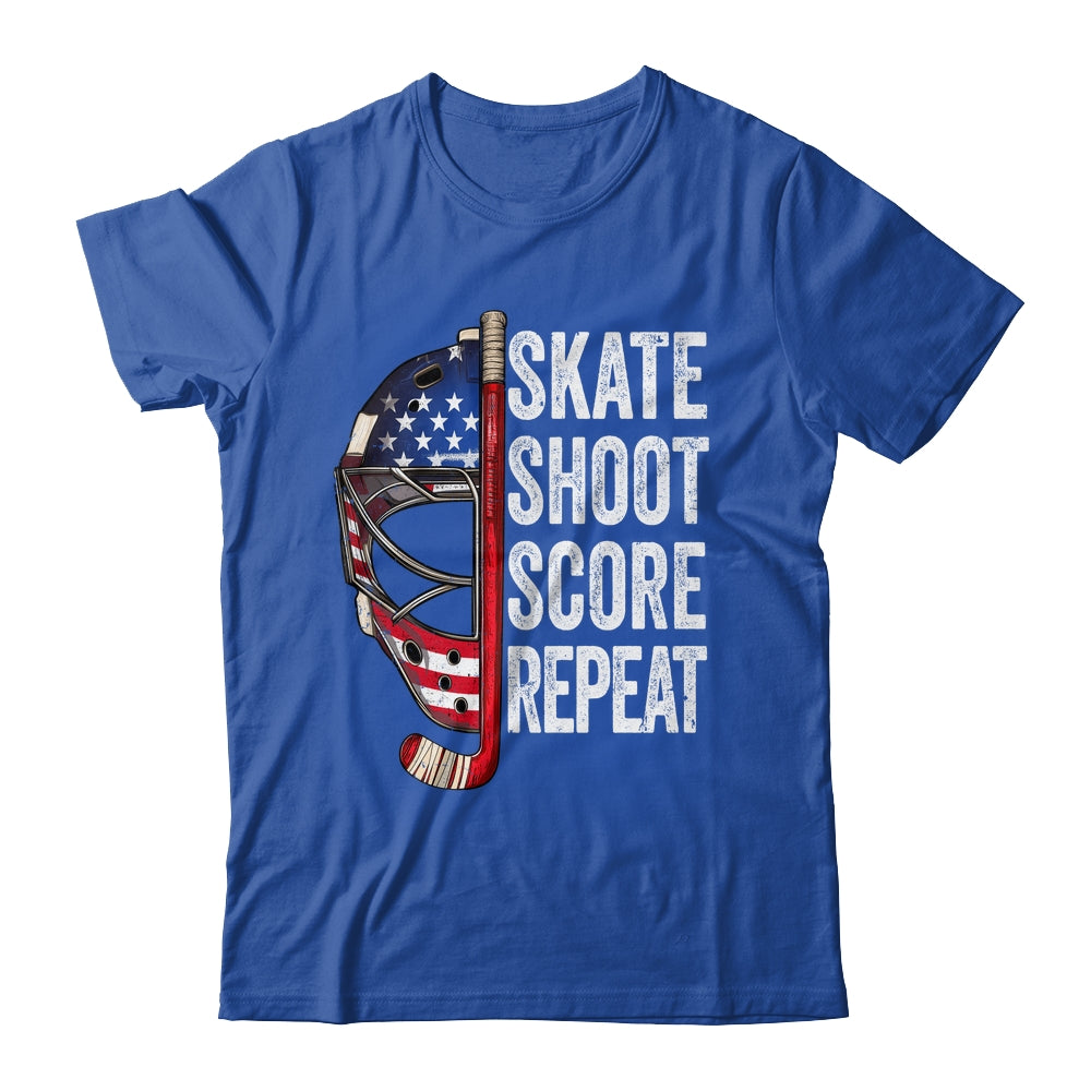 Hockey Player USA American Flag 4th Of July Men Women Kids Shirt & Hoodie | siriusteestore