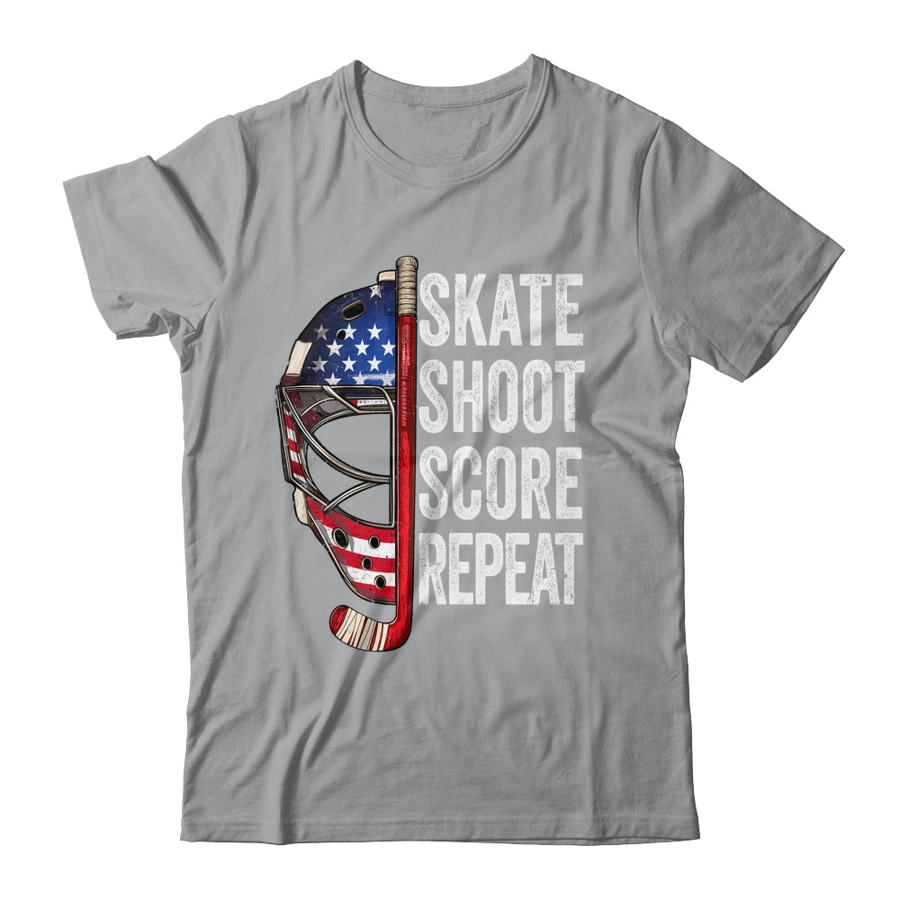 Hockey Player USA American Flag 4th Of July Men Women Kids Shirt & Hoodie | siriusteestore