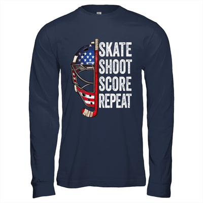Hockey Player USA American Flag 4th Of July Men Women Kids Shirt & Hoodie | siriusteestore