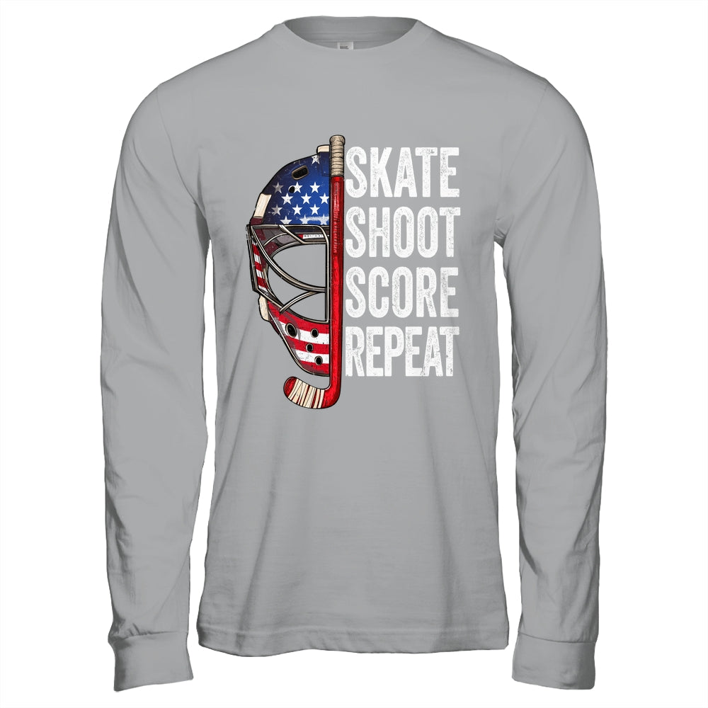 Hockey Player USA American Flag 4th Of July Men Women Kids Shirt & Hoodie | siriusteestore