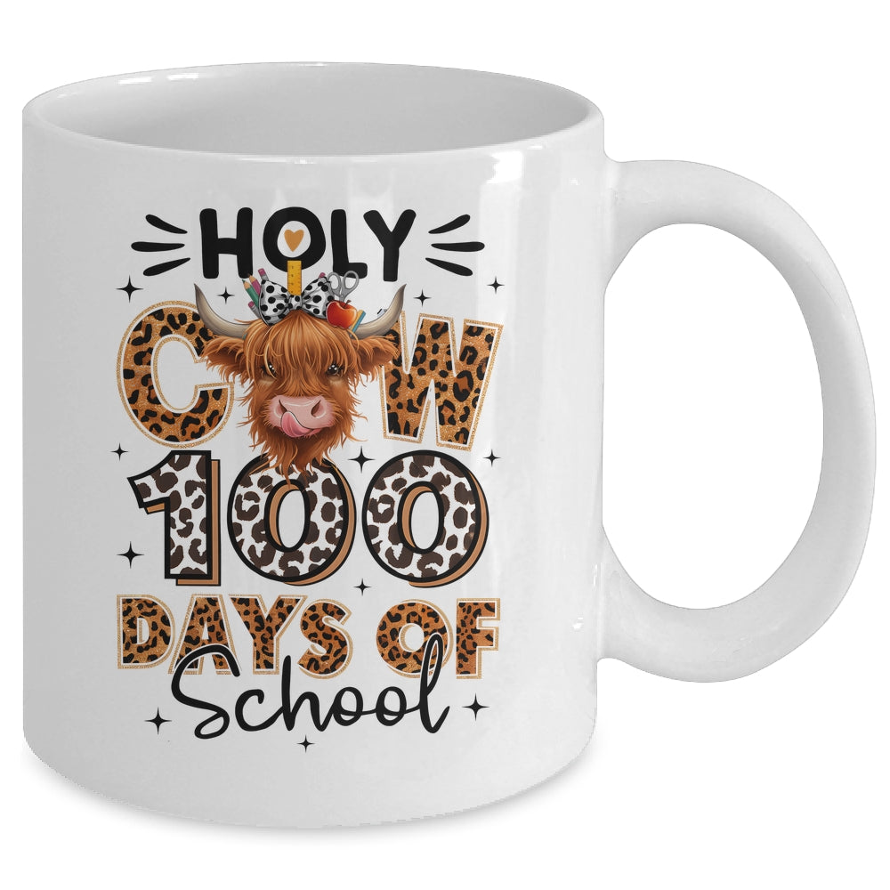 Holy Cow 100 Days Of School Girls 100th Day Teacher Kids Mug | siriusteestore