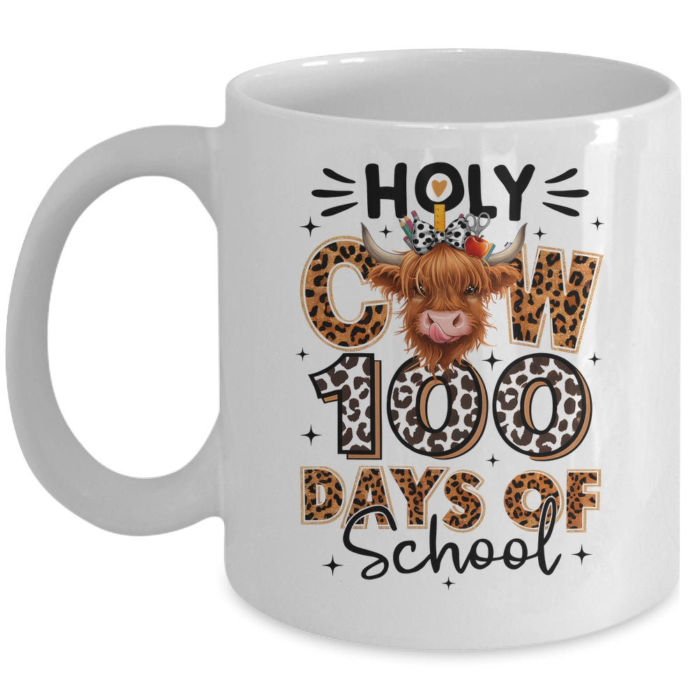 Holy Cow 100 Days Of School Girls 100th Day Teacher Kids Mug | siriusteestore