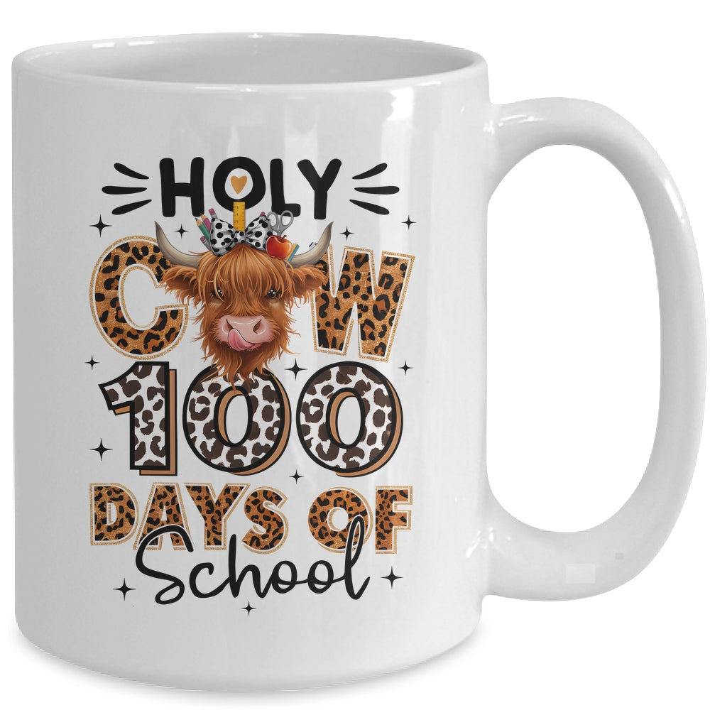 Holy Cow 100 Days Of School Girls 100th Day Teacher Kids Mug | siriusteestore