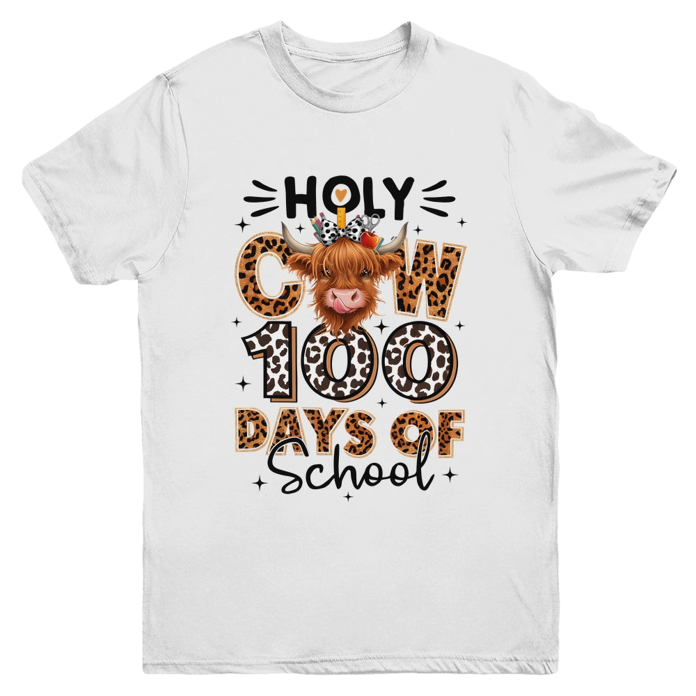 Holy Cow 100 Days Of School Girls 100th Day Teacher Kids Youth Shirt | siriusteestore